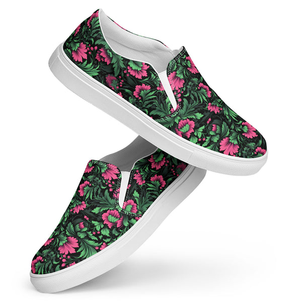 [Floral Bloom] Mystic Flora Women’s Slip-on Canvas Shoes
