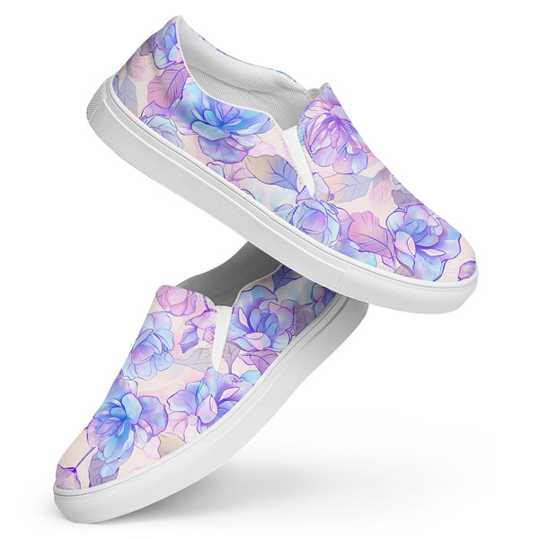 [Floral Bloom] Lilac Muse Women’s Slip-on Canvas Shoes