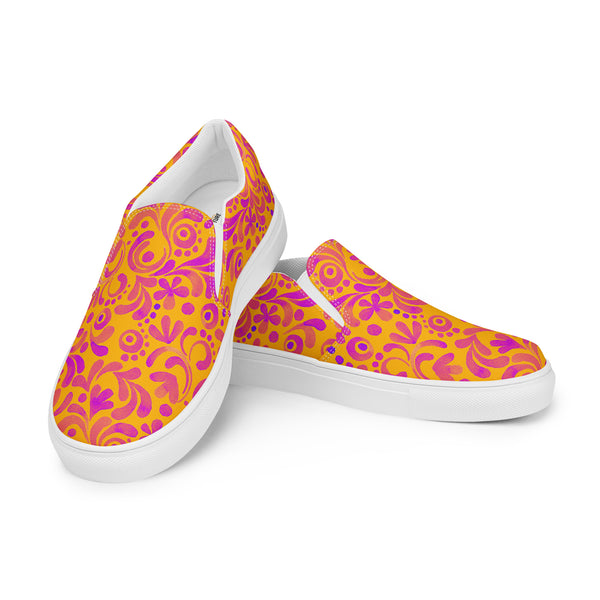 [Floral Bloom] Summer Strokes Women’s Slip-on Canvas Shoes